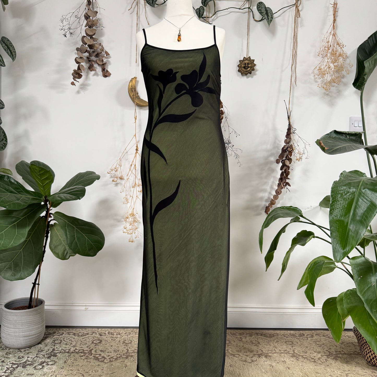 Green mesh dress - size M