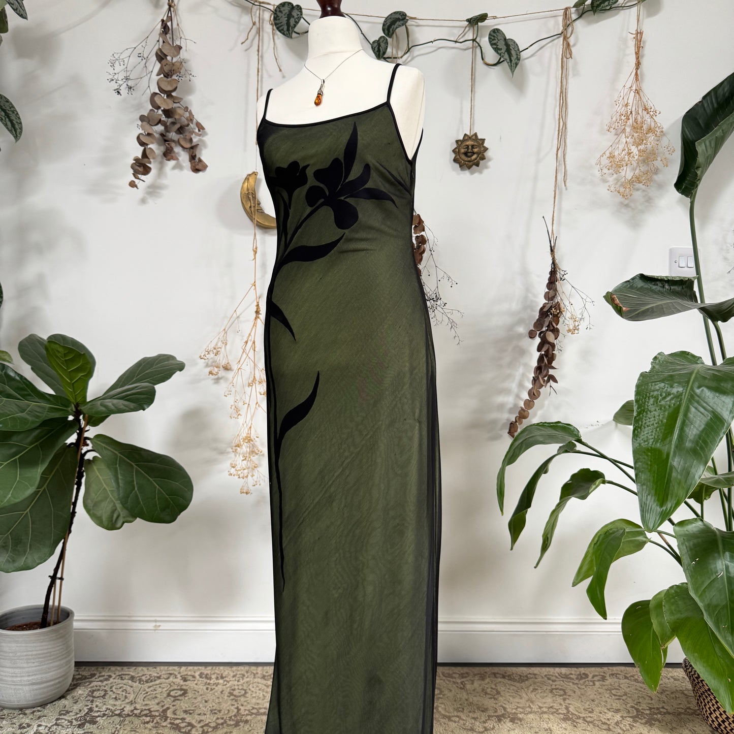 Green mesh dress - size M