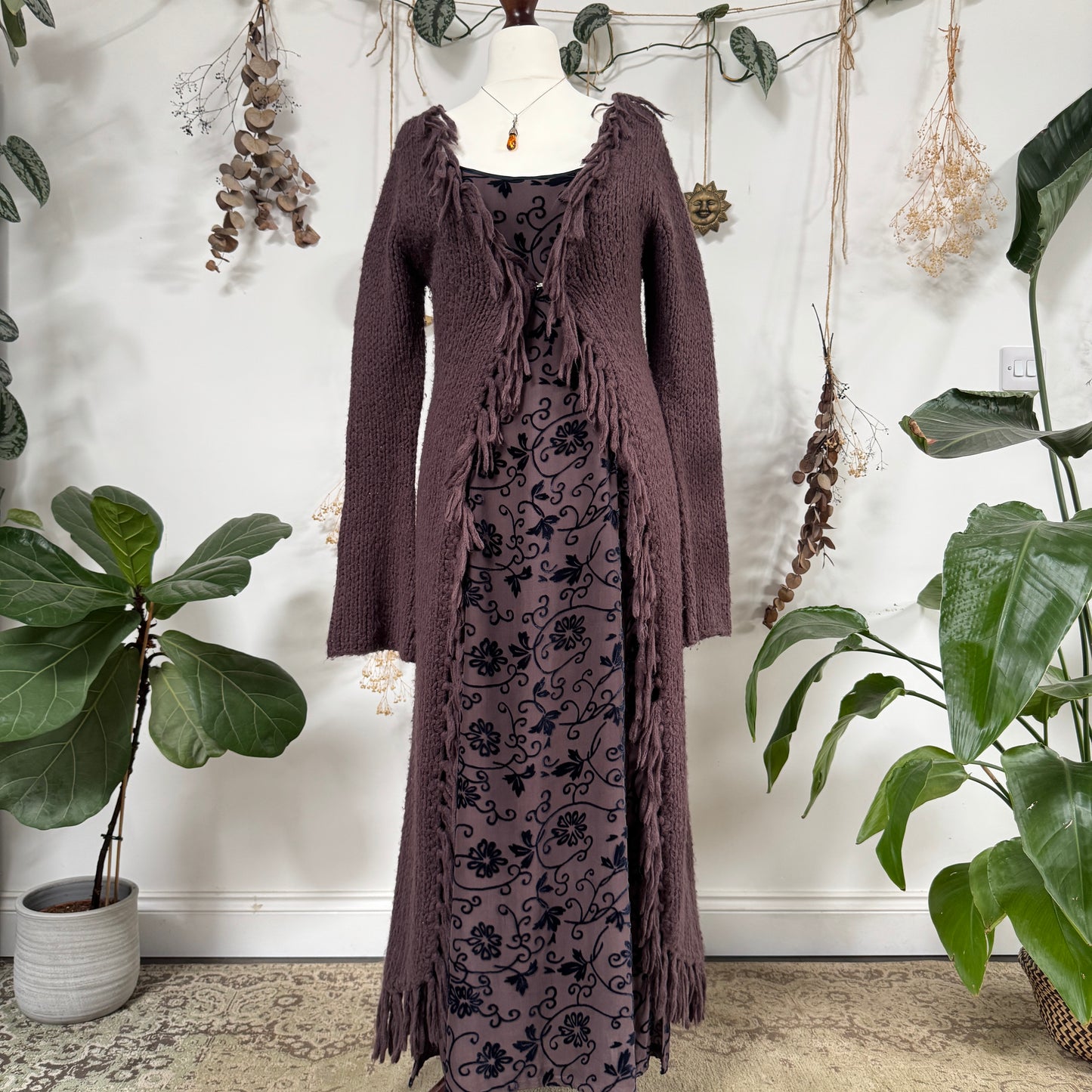 Purple knit cardigan - size M
