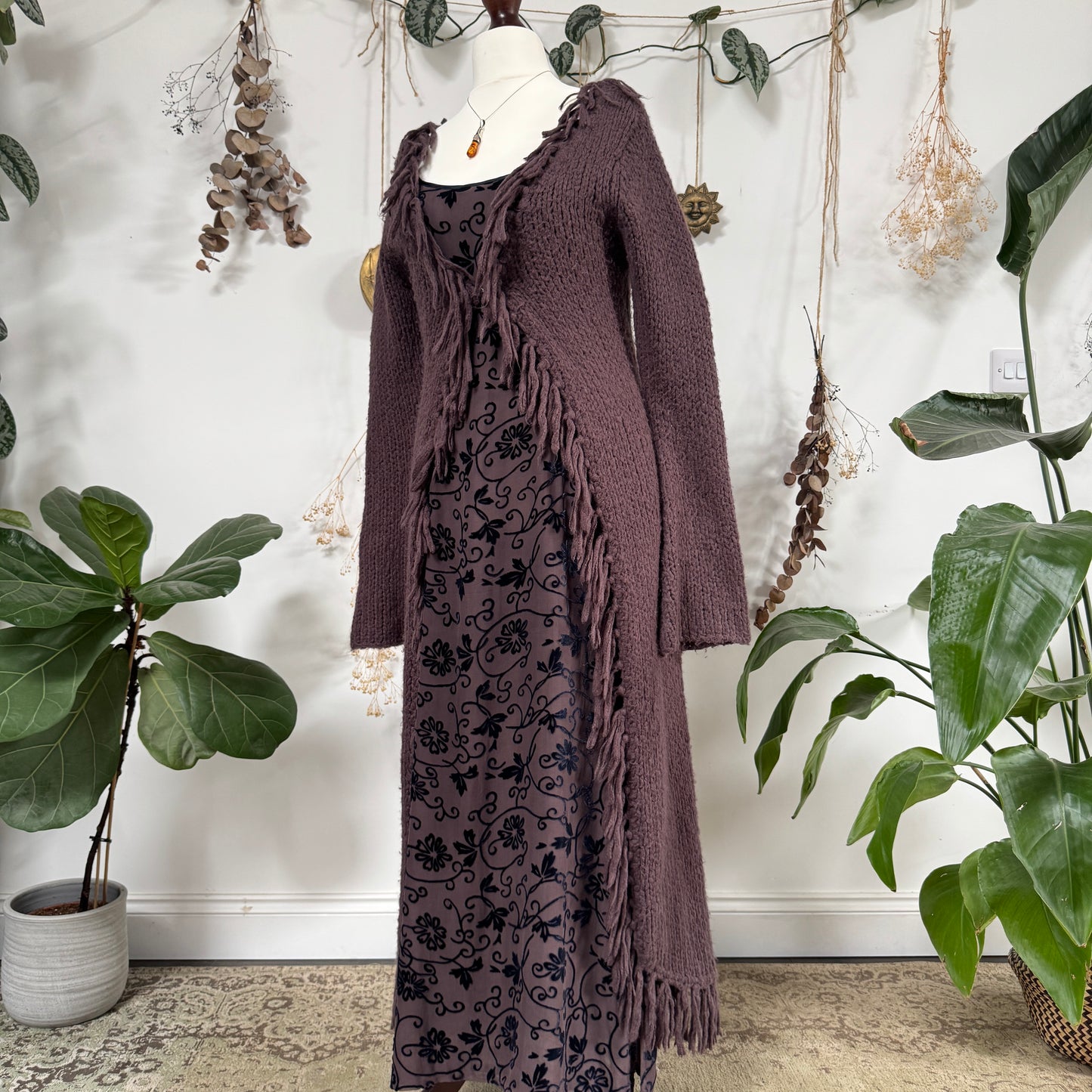 Purple knit cardigan - size M