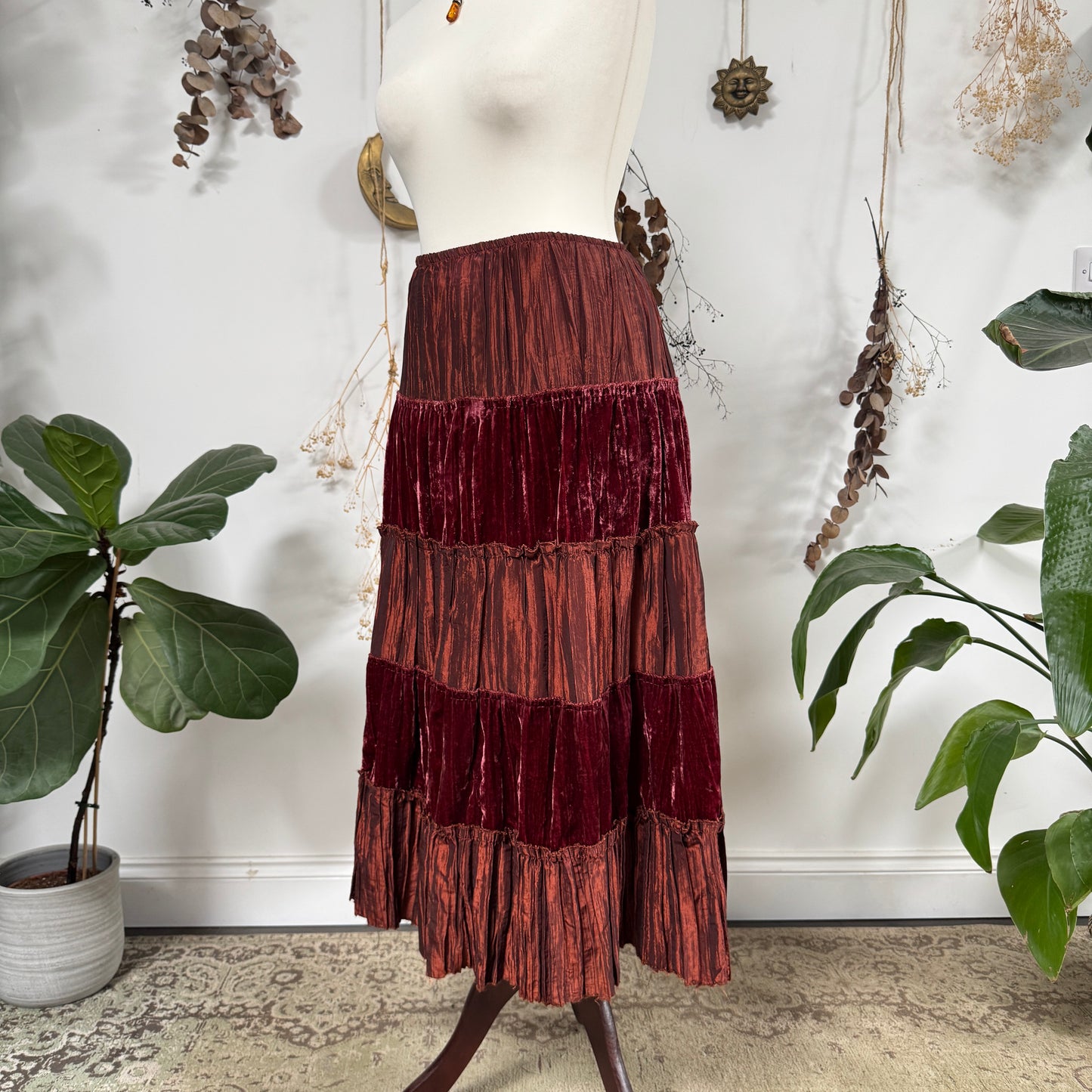 Copper tiered skirt - size S