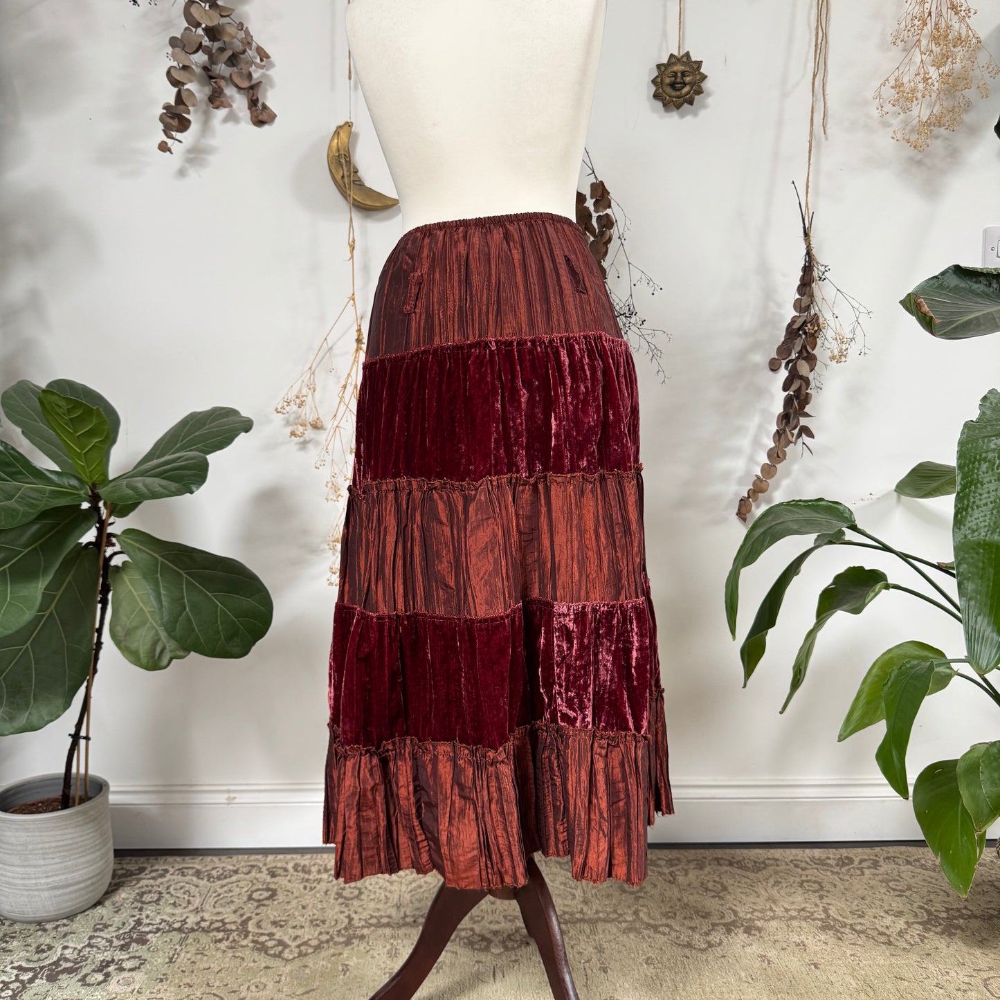 Copper tiered skirt - size S