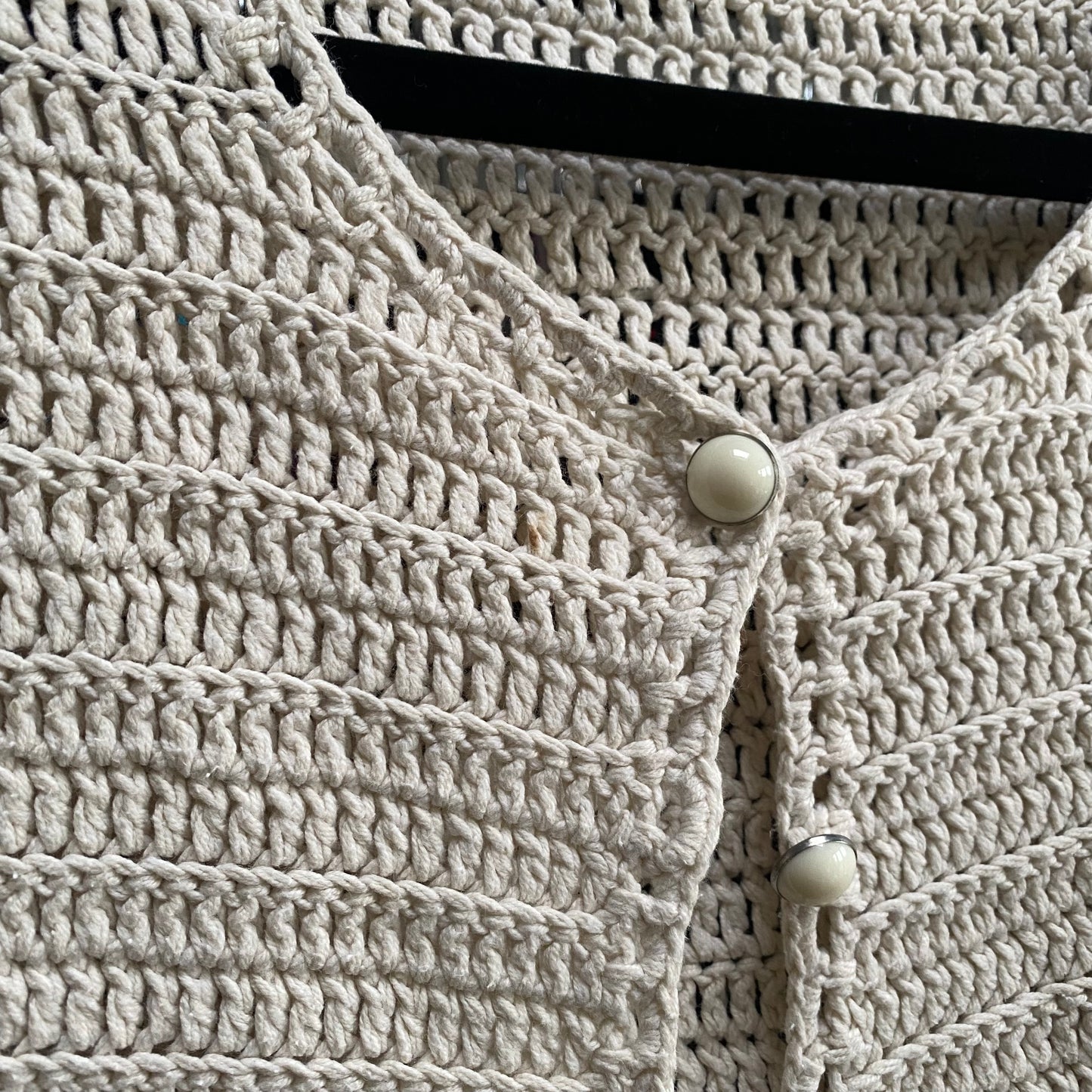 Vintage cream knit cardigan - size S/M