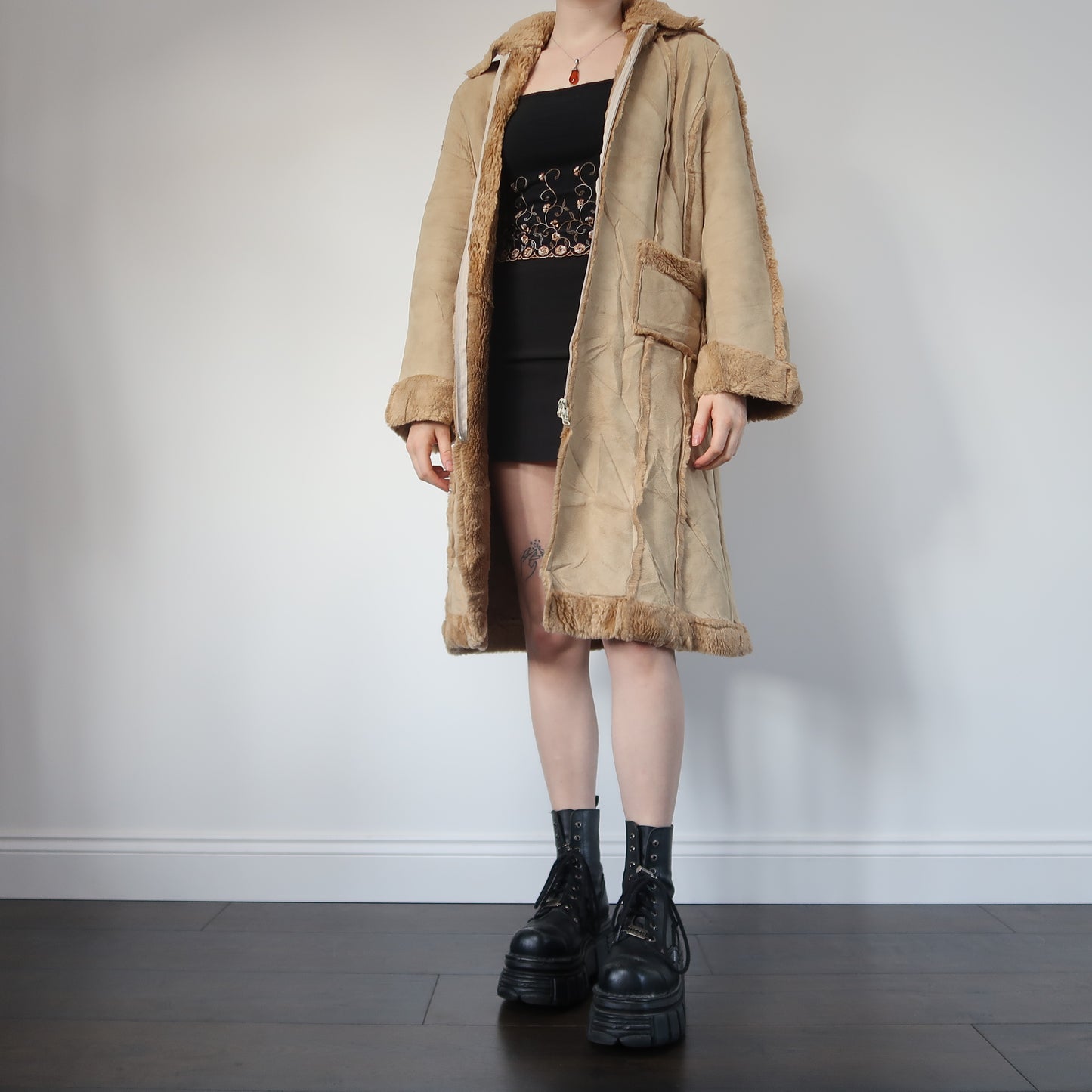 Faux sheepskin coat - size M