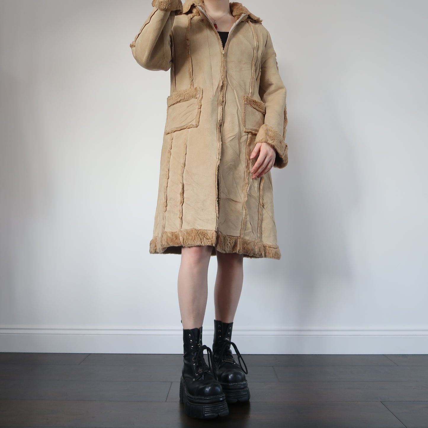 Faux sheepskin coat - size M