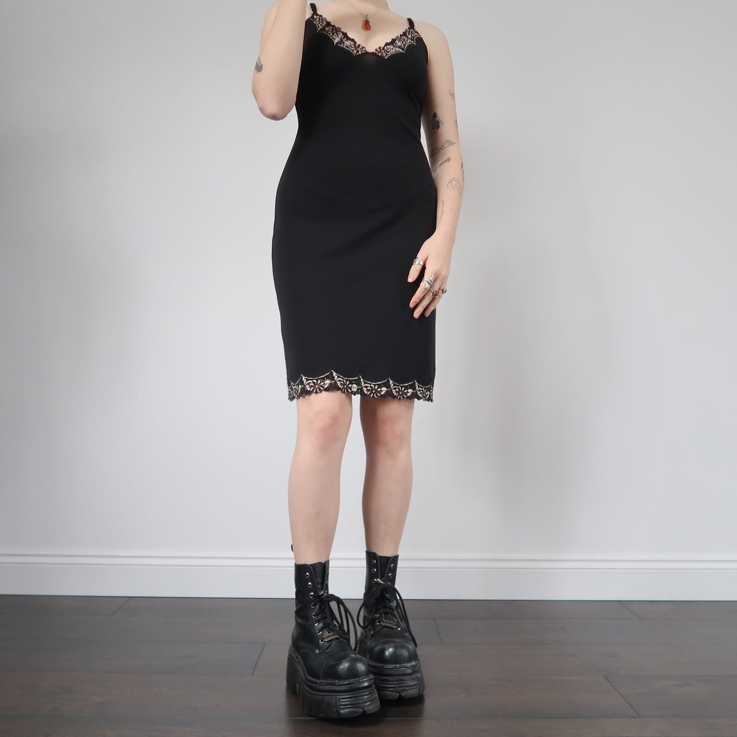 Black slip dress - size 10