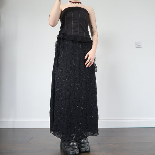 Black beaded skirt - size 10