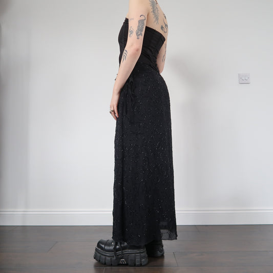 Black beaded skirt - size 10