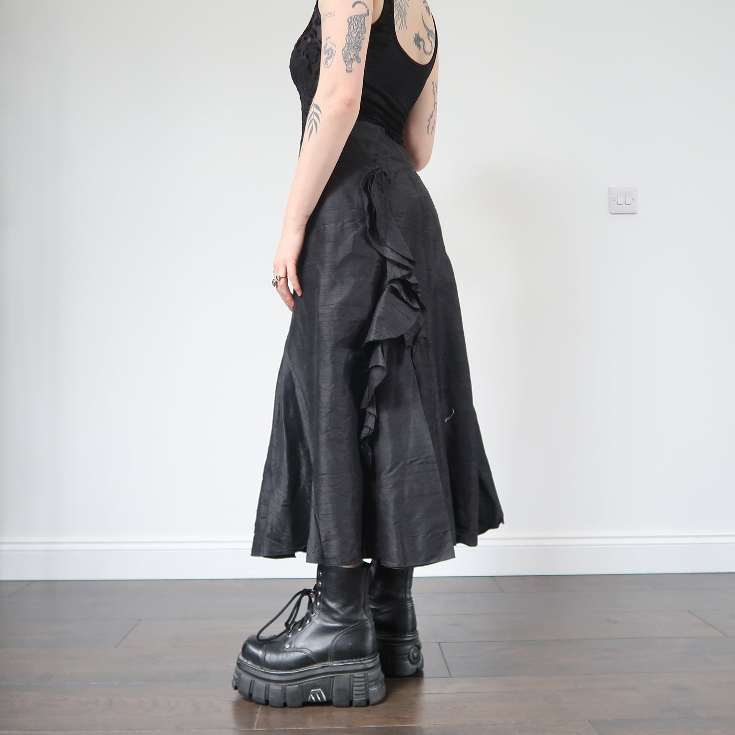Black silk skirt - size 10