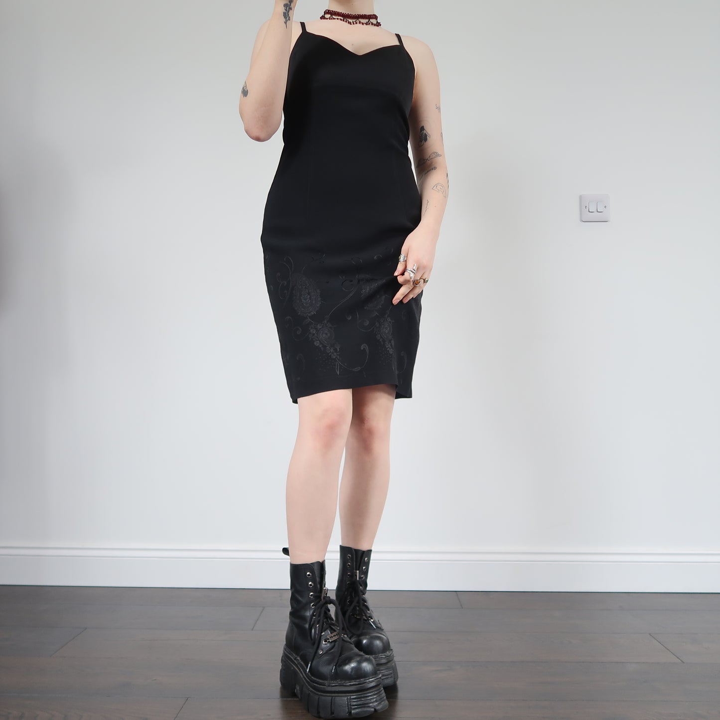 Black midi dress - size 8/10