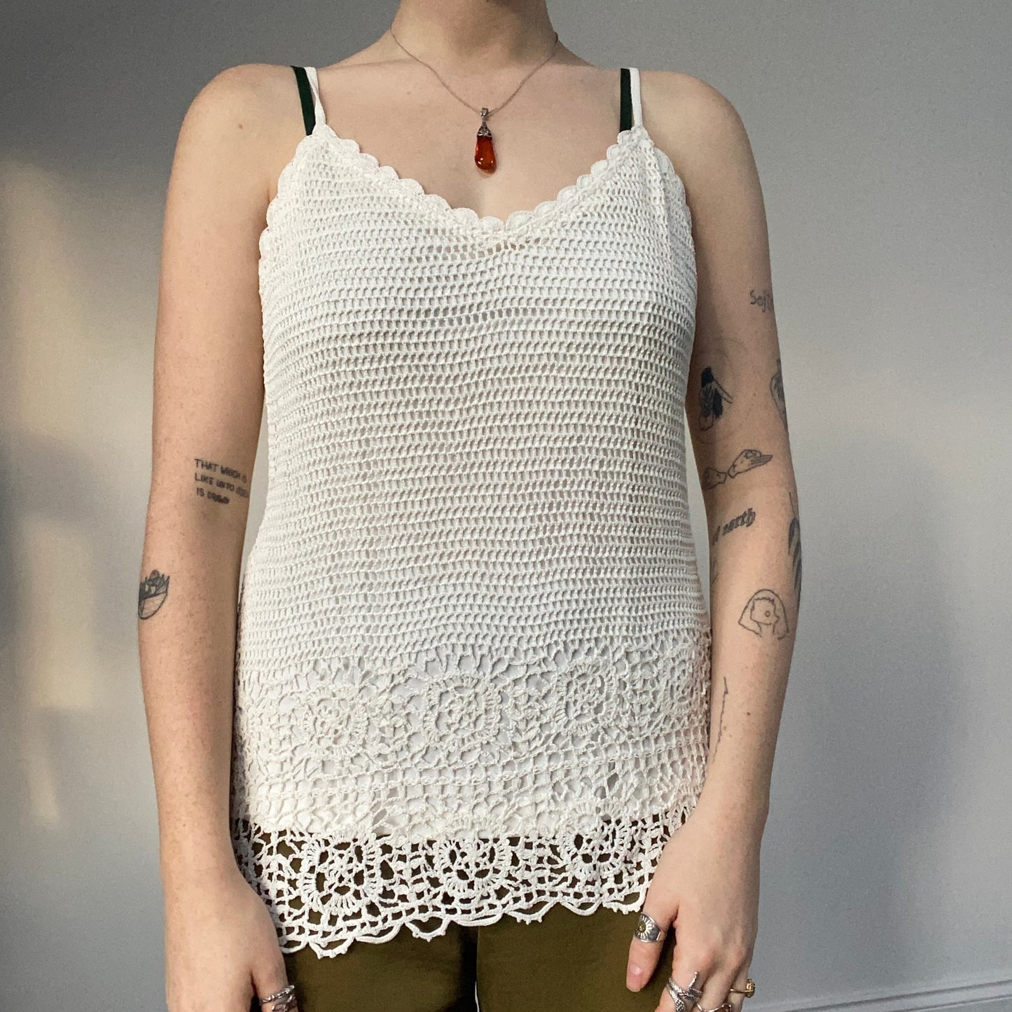 White crochet cami - size M/L