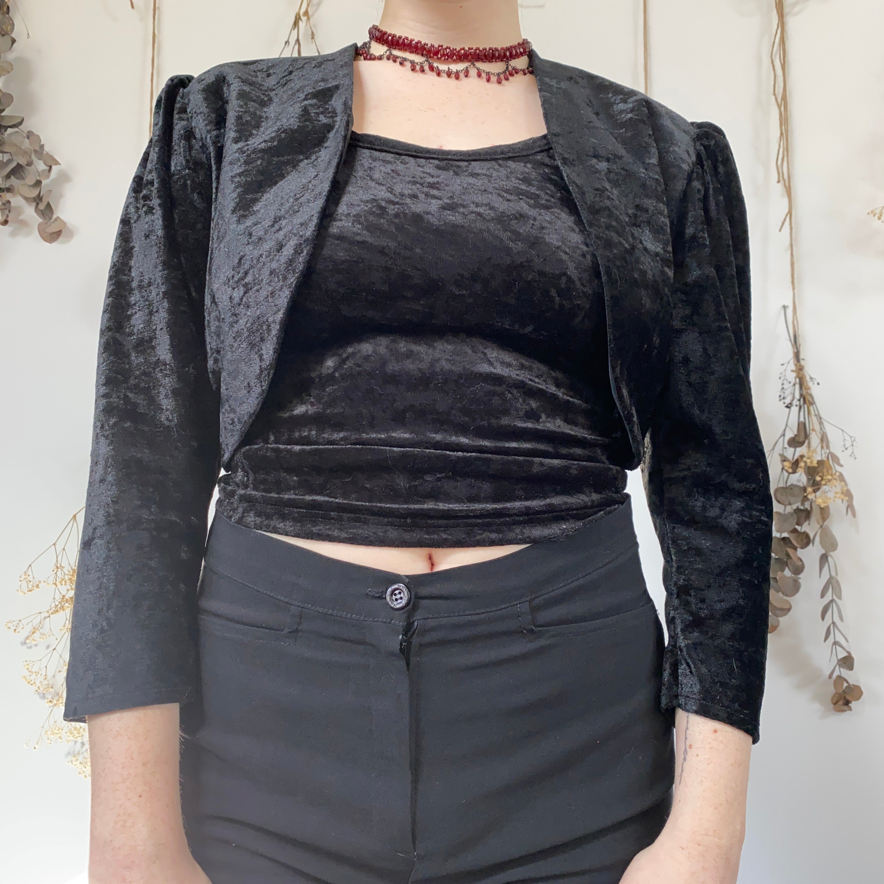 Black velvet outlet bolero jacket