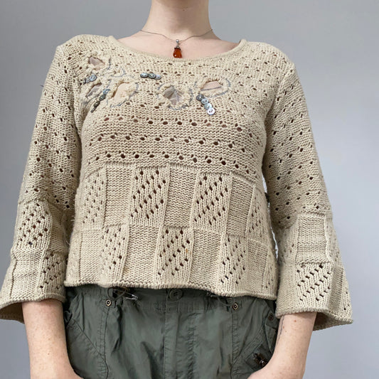 Cream knit top - size M